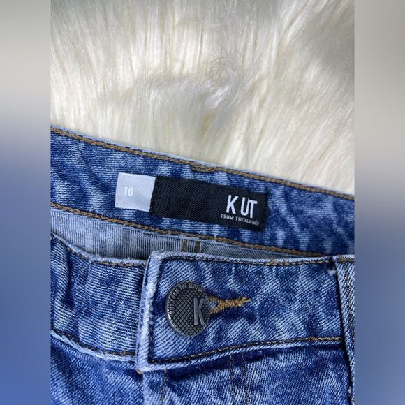 KUT “Margot” high rise long shorts Denim Cutoff Shorts sz 10 - Picture 2 of 7